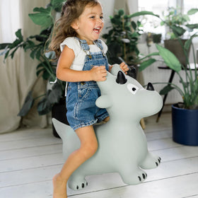 Kindsgut Bouncy Hopper Dino front view invites active indoor fun