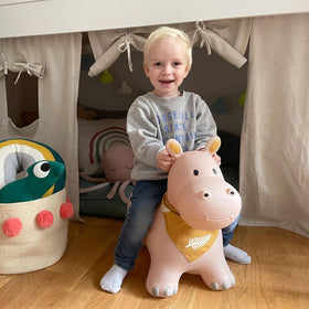 Kindsgut Bouncy Cow Hopper indoors for safe, energetic toddler play