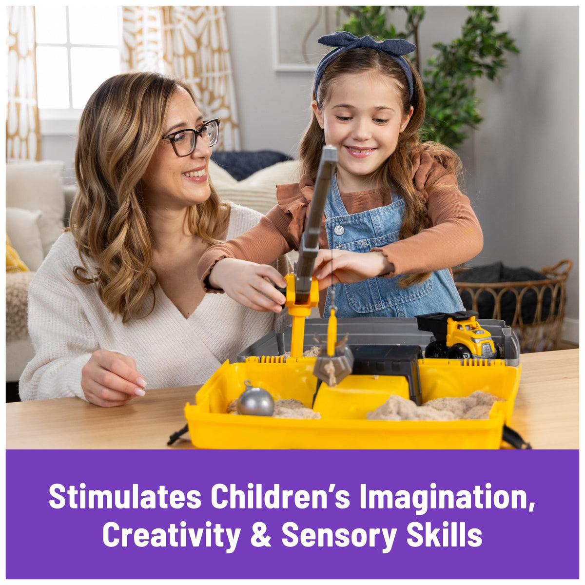 Kinetic Sand Construction Site contained play space ready for organized playtime.