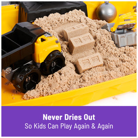 Kinetic Sand Construction Site folding design for easy storage after play.