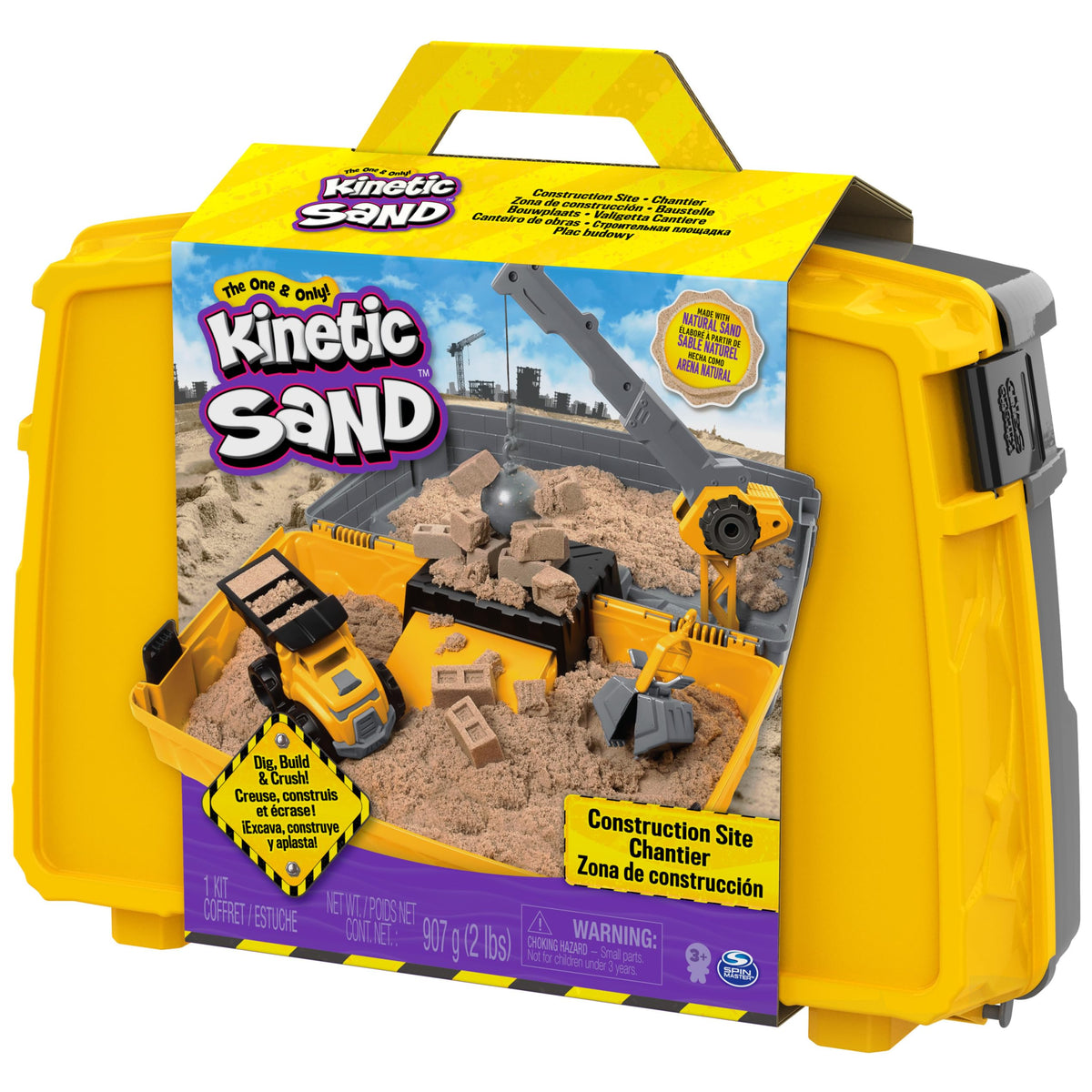 Kinetic Sand Construction Site sensory toy designed for on-the-go creativity.