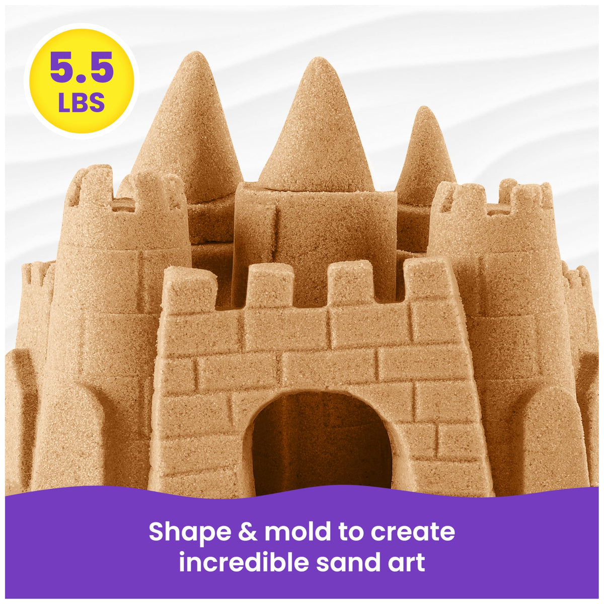 Kinetic Sand flow-through-hands provides a satisfying tactile sensation during playtime.