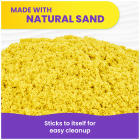 Kinetic Sand Mega Mixin Bag color mixing option creates purple green and orange sands
