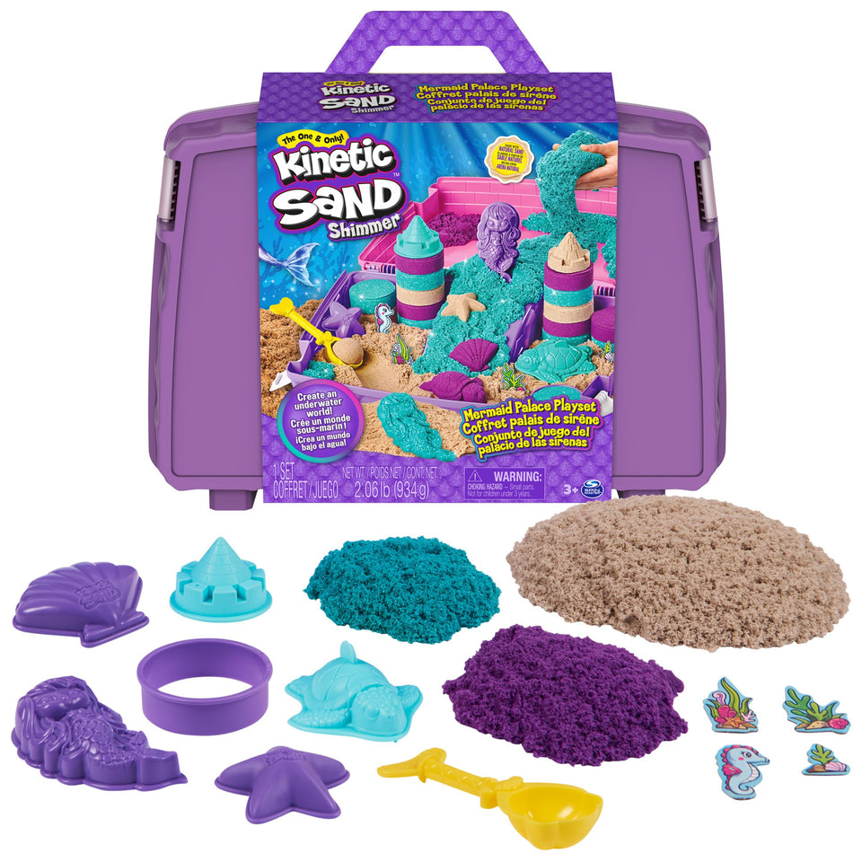Kinetic Sand Mermaid Palace Playset beach sand ready for relaxed, mess-free creativity.