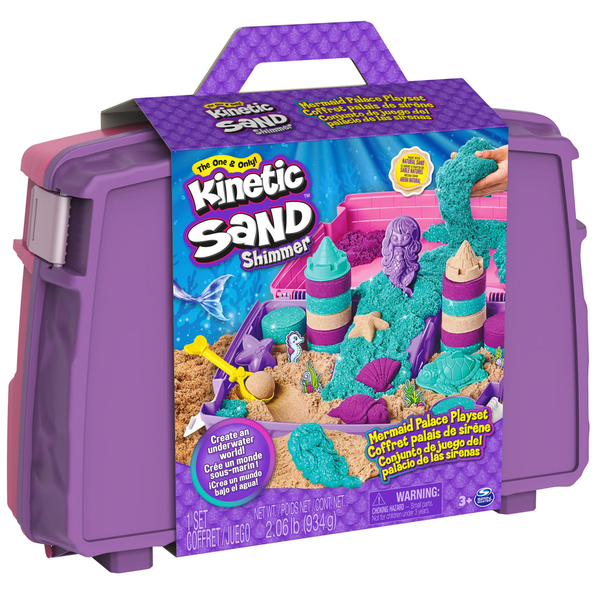 Kinetic Sand Mermaid Palace Playset complete set invites creative, sensory play for kids.