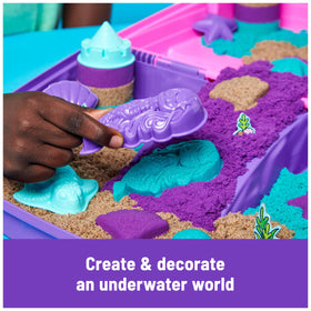 Kinetic Sand Mermaid Palace Playset neon purple sand sparks vibrant mermaid castle creations.