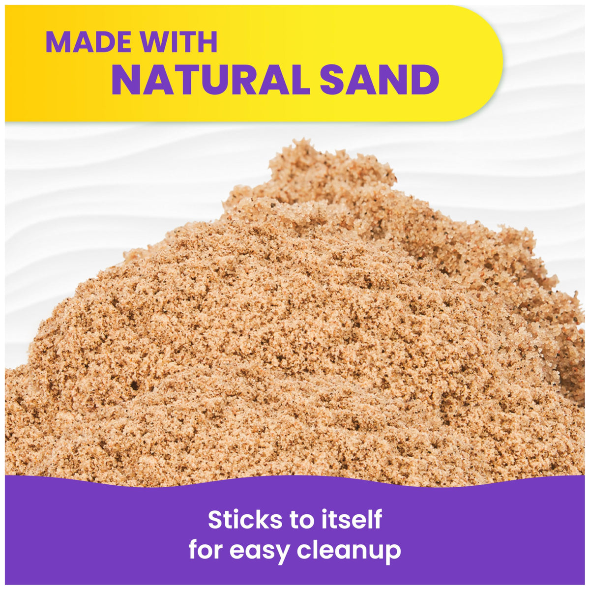 Vivid neon colored Kinetic Sand for creative sculpture and design.