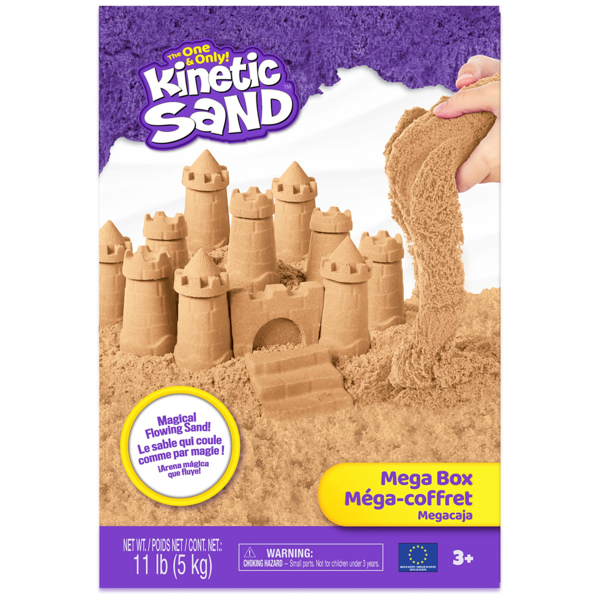 Amazon Exclusive 5kg packaging for Kinetic Sand natural brown.