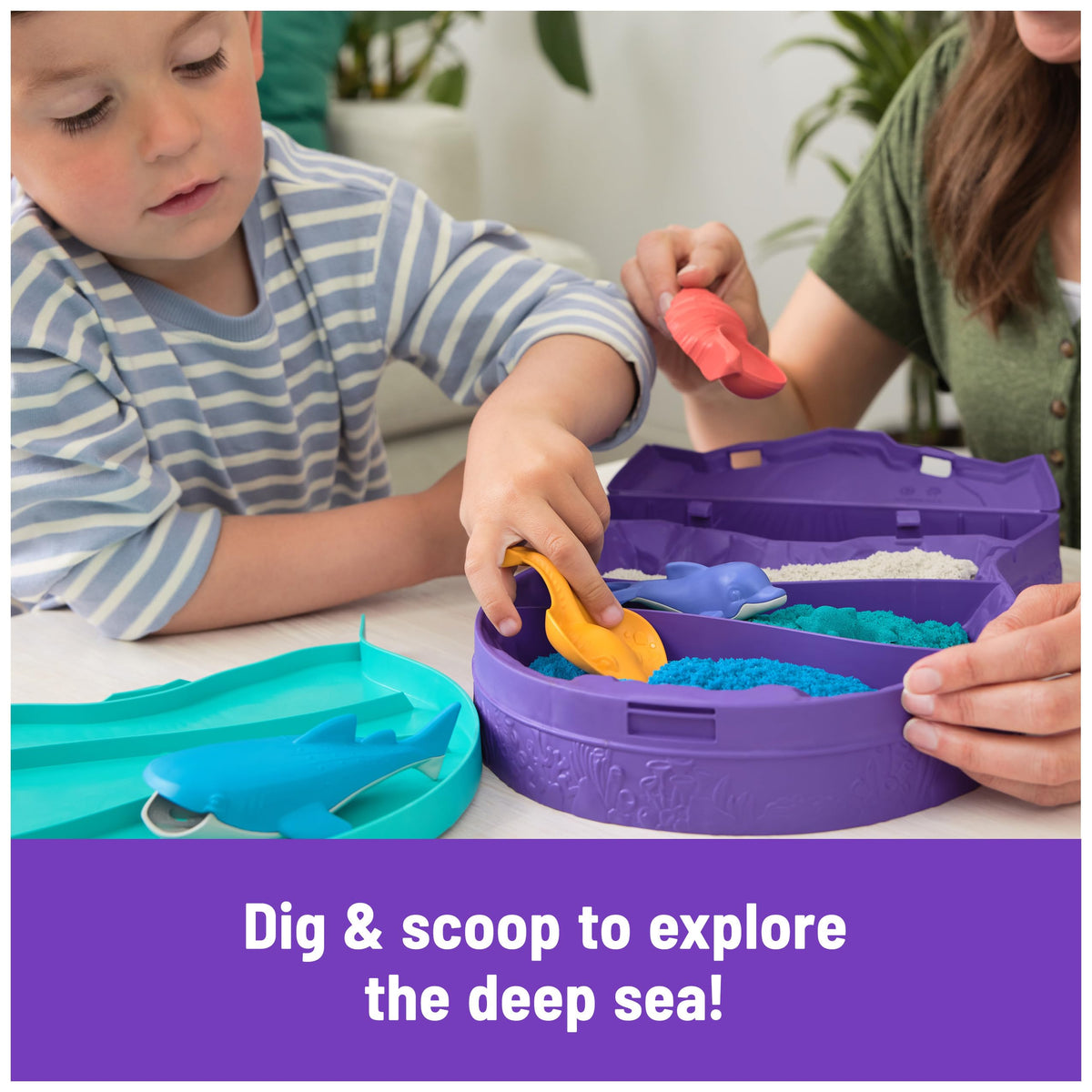 Kinetic Sand Project Planet Deep Sea whale shark grater patterns in sand