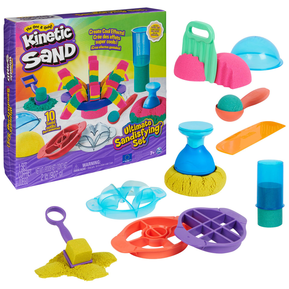Kinetic Sand Ultimate Set: pink sand close-up for vibrant tactile creative play