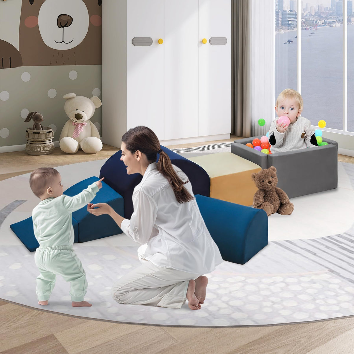 Kinevoli foam cushions rebound after shipping to maintain play-ready shape