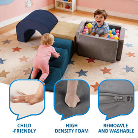 Kinevoli transformable mountain and tunnel layout encourages active crawling and spatial awareness