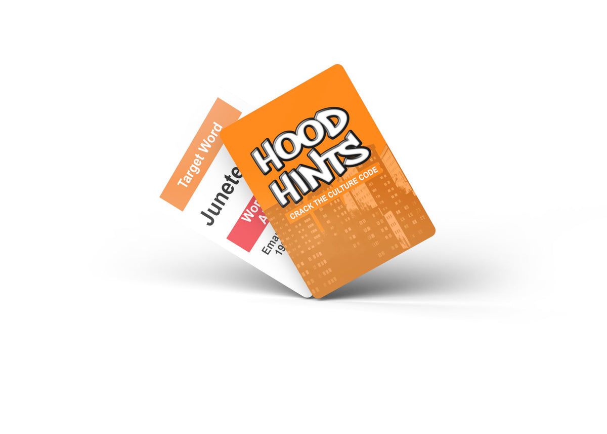 Kinfolk Hood Hints players act out prompts in a lively gathering.