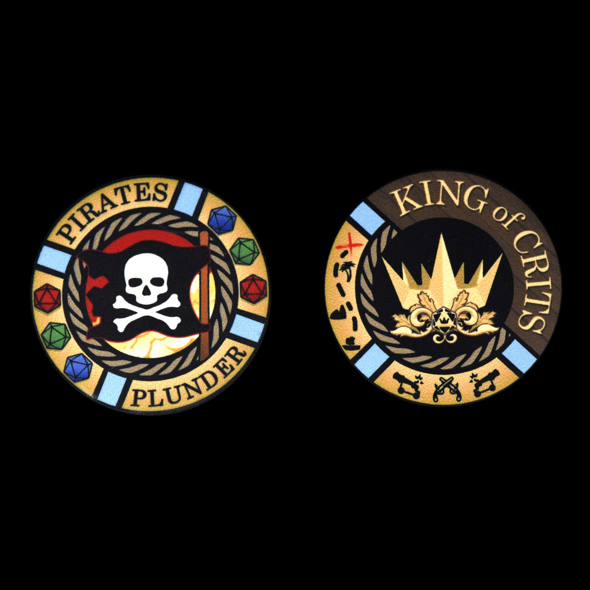 KING OF CRITS pirate-ship-base dice capture water-themed flair on every throw