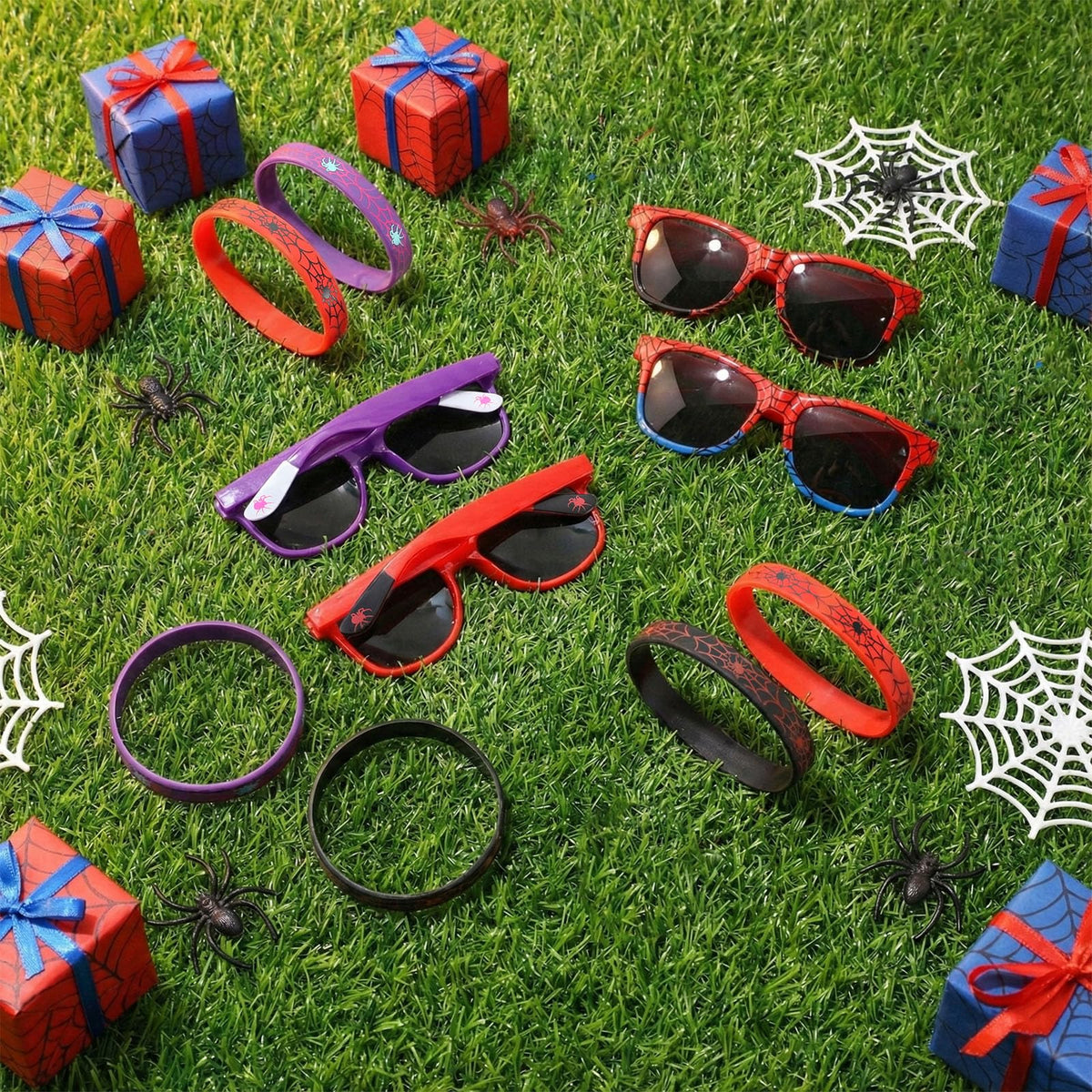 Kingdder spider web decor accents add themed detail to events.