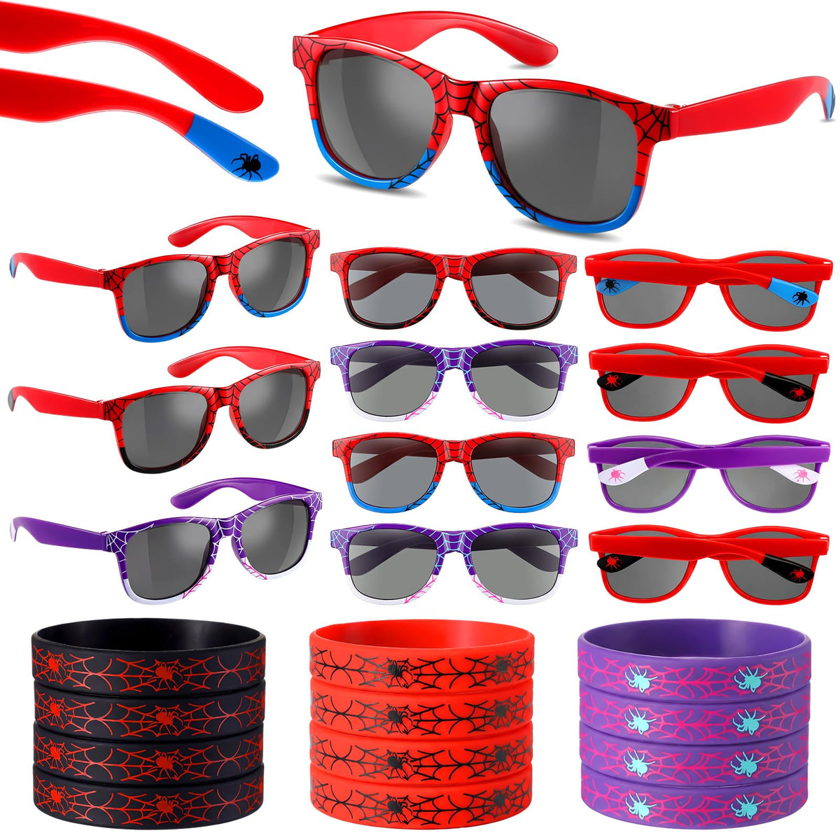 Kingdder spider web sunglasses in black for Halloween outfits.