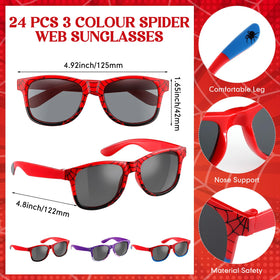 Kingdder spider web sunglasses in red for bold party flair.