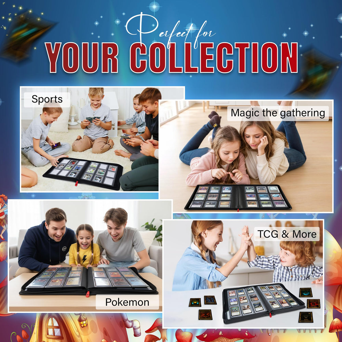 KingLGX binder open pages showing 14 double‑sided 9‑pocket layout for easy organization