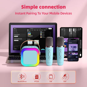 Kinglucky mini karaoke blue portable design for trips and parties.