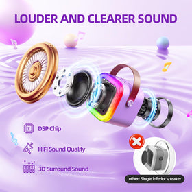 Kinglucky mini karaoke LED lights brighten kids' parties and performances.