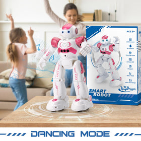 KingsDragon RC robot pink charging via USB for quick readiness