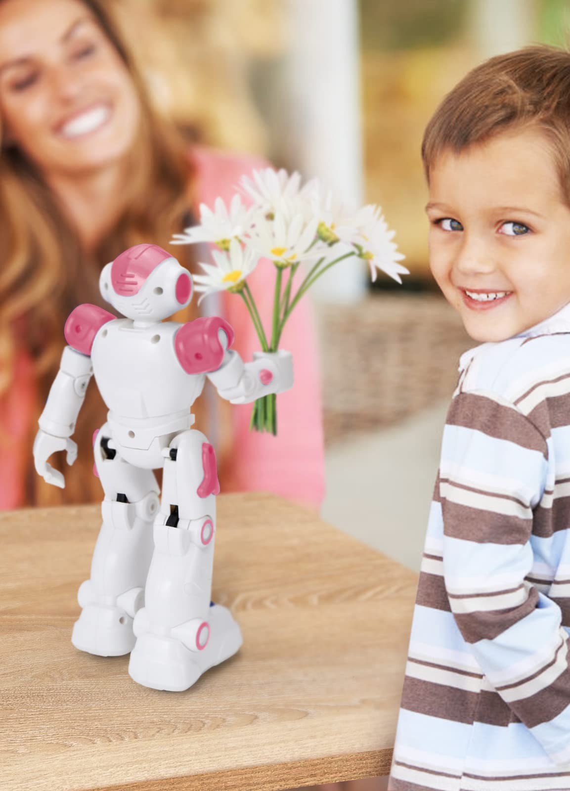 KingsDragon RC robot pink encourages interactive play with kids