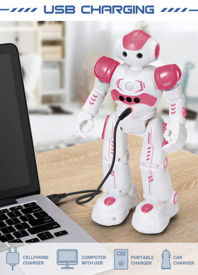 KingsDragon RC robot pink dances and walks for imaginative play