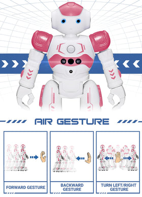 KingsDragon RC robot pink eyes LED light during movement cues