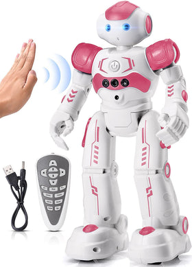 KingsDragon RC robot pink front view showing sturdy ABS for safe play
