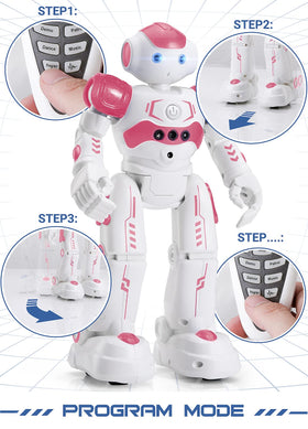 KingsDragon RC robot pink programming mode to create custom actions