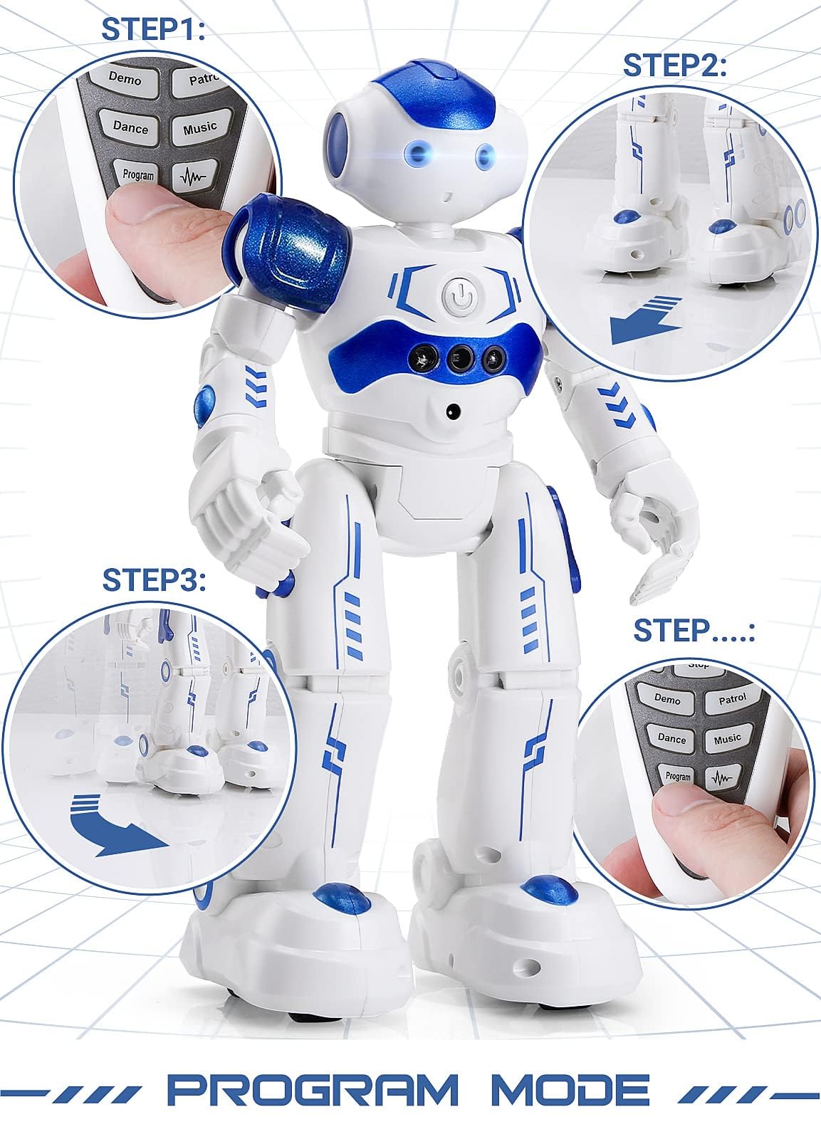 KingsDragon RC Robot programming action demonstrating sequence playback.