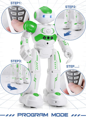 KingsDragon RC robot programming mode lets kids build sequences of actions.