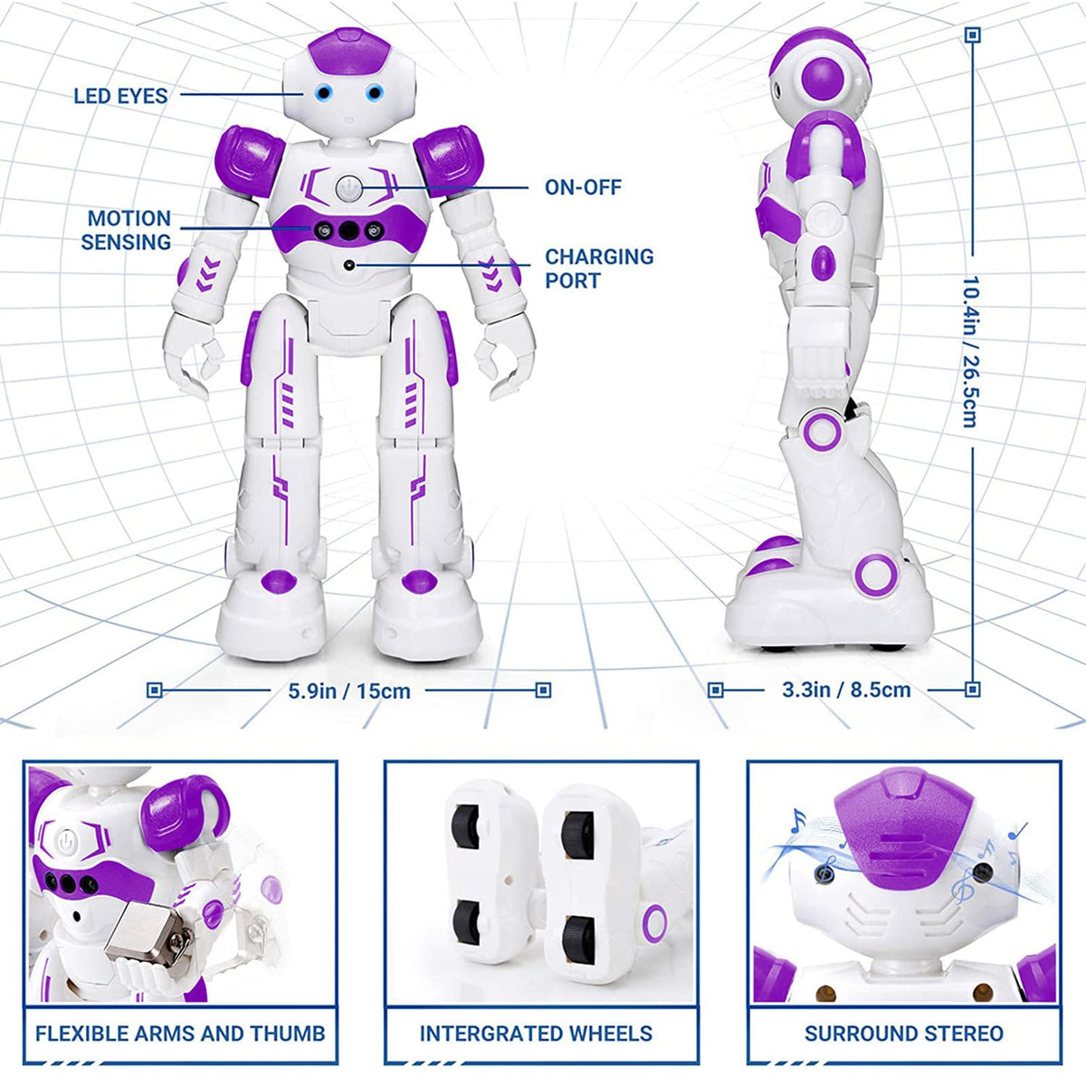 KingsDragon RC robot offering sensing programming for creative actions