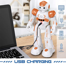 KingsDragon RC Robot USB charging keeps playtime ready.