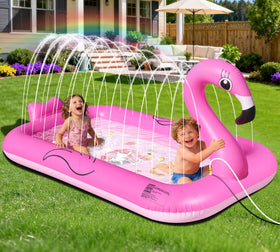 KingSom Flamingo Splash Pad offers bright backyard fun and cooling.
