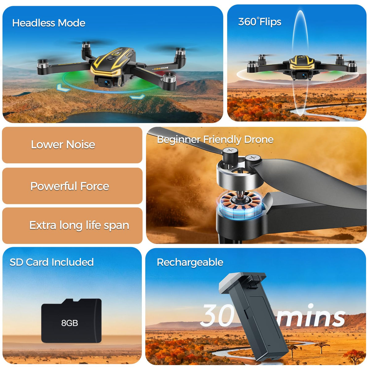 KINGULL FPV Drone beginner friendly design for easy setup.