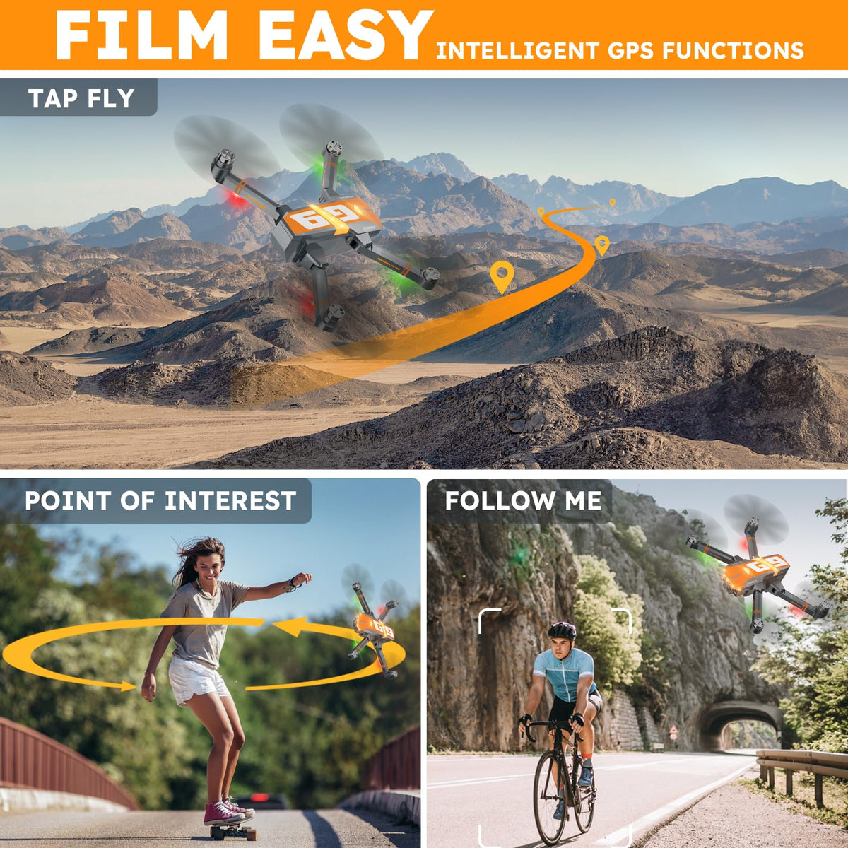 Kingull G9 GPS return home safeguards your flight path and recovery.