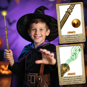 KingVows wand with color-switching lights for magical storytelling.