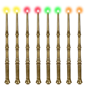 KingVows light-up wizard wand in golden finish, easy for kids to hold during play.