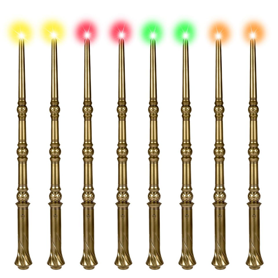 KingVows light-up wizard wand in golden finish, easy for kids to hold during play.