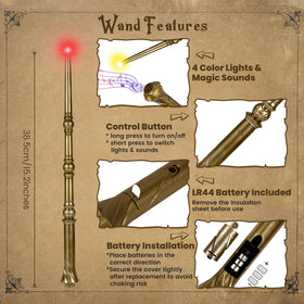 KingVows wand emits sounds to enhance cosplay and role-play moments.