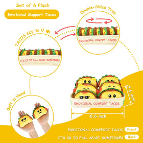 Kingwee taco plush with positive phrases helps brighten a workspace or study corner.