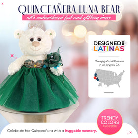 Kinnex Collection Petite Quince Bear side view highlights gown silhouette