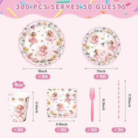Kinovo 7-inch fairy dessert plates for clean, bite-sized treats and delightful details.