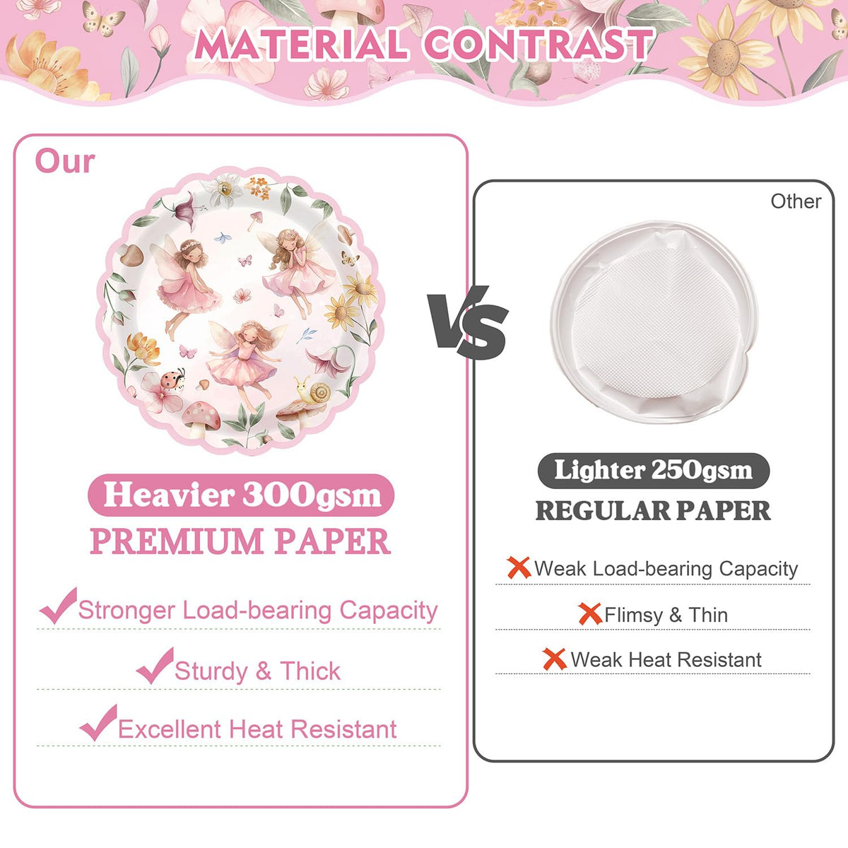 Kinovo 9-inch fairy dinner plates for easy buffet serving and festive presentation.