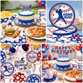 Kinovo balloon toppers and food trays complete the field-inspired setup