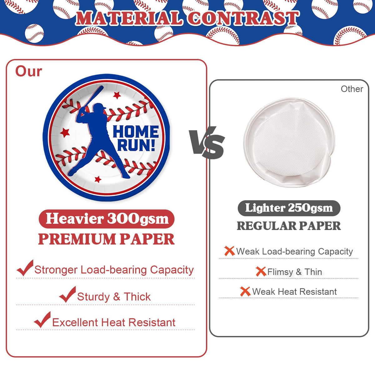 Kinovo baseball dessert plates in three styles for stylish serving