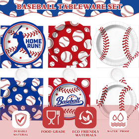 Kinovo baseball dinner plates in three styles for hearty meals