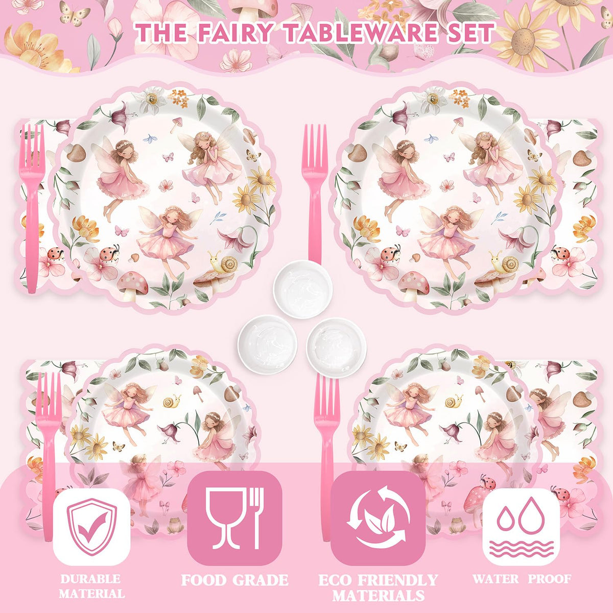 Kinovo enchanted fairy design on dinnerware sparks magical vibes at celebrations.
