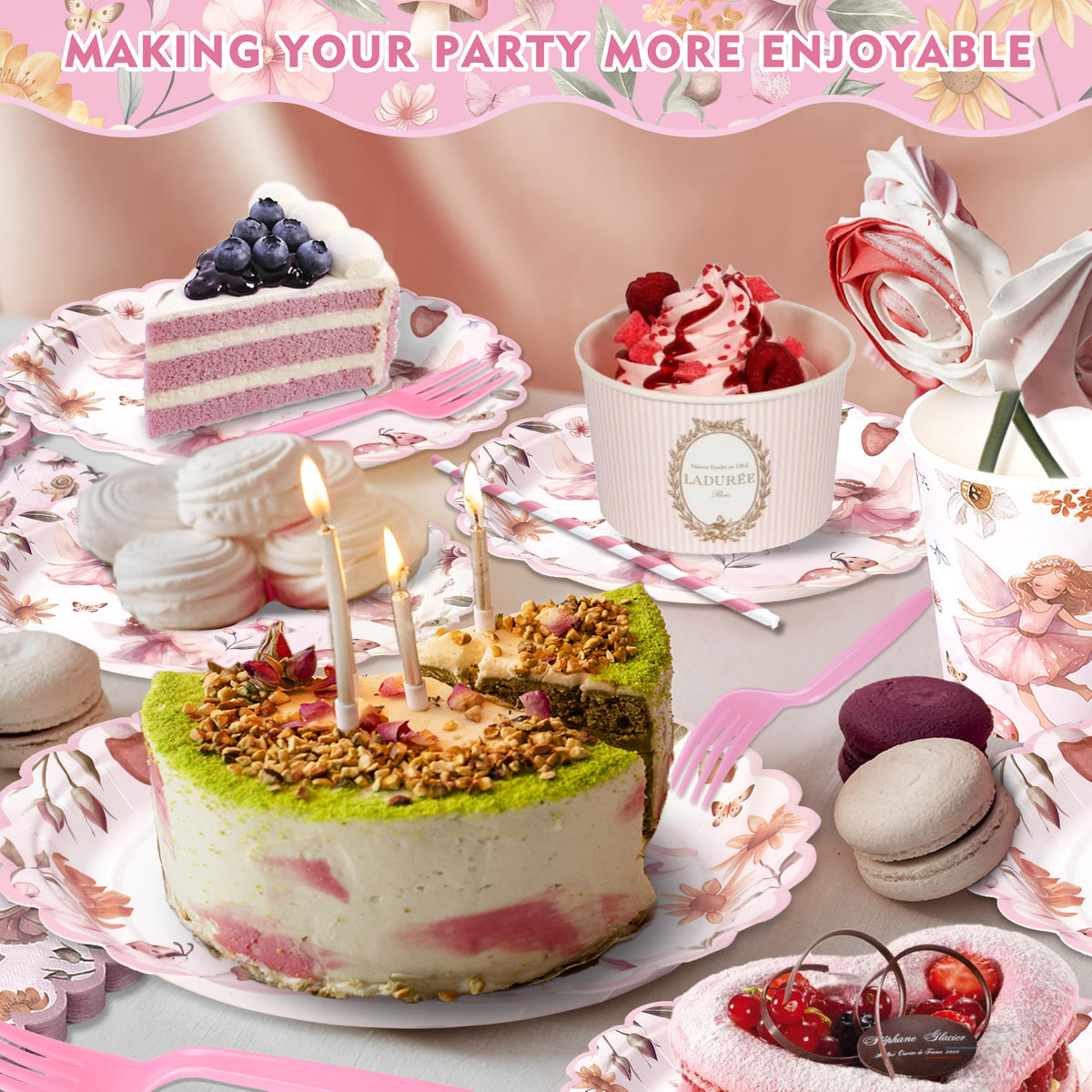 Kinovo fairy napkins to absorb spills and enhance whimsical table decor.